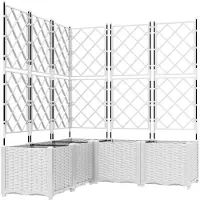 vidaXL Garten-Pflanzgefäß 5 pcs Weiß 120 x 120 x 143 cm Kunststoff