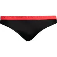 Superdry für Damen. W3010386A Bikinihöschen klassisch elastisch schwarz (XL), Strandbekleidung, Recyceltes Polyester, Nachhaltig