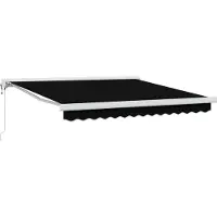 vidaXL Ausziehbare Markise Schwarz 350 x 250 cm Stoff und Metall