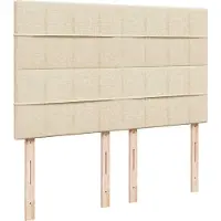 vidaXL Ottoman-Bett mit Matratze & LEDs Creme 140x200 cm Stoff