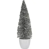 Krist+ Weihnachtsbaum Mittel 10 x 33 x 10 cm Silberfarben Weiß Kunststoff