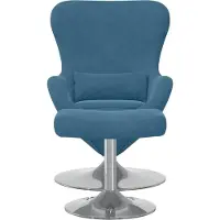 vidaXL Eierstuhl mit Fußhocker with Footstool Blau Samt