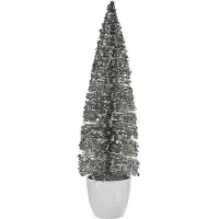 Krist+ Weihnachtsbaum groß 10 x 38 x 10 cm Silberfarben Weiß Kunststoff