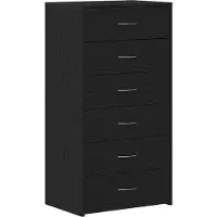 vidaXL Sideboard mit 6 Schubladen Schwarz Eichen-Optik 50x34x96 cm