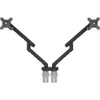 Bakker Elkuizen Monitorarm BE Flexible Dual, für 2 Monitore, bis 10 kg, dreh-, neig- und schwenkbar, 80 mm Klemmweite, VESA-komaptibel, ergonomisch, Höhenverstellbar von 170 bis 582 mm, schwarz