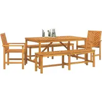vidaXL Garten Essgruppe 5 Stk. Braun Massivholz Akazie