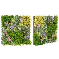 Costway 2er Künstliche Hecke Pflanzenwand 50 x 50 cm Grün 10 Arten