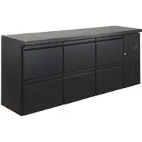 GastroHero Barkühltisch ECO 200x52 cm mit 6 Schubladen Umluftkühlung +2 bis +8 °C Getränkekühltisch Bar