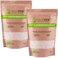 GreatVita Bio Flohsamenschalen 2x500gr 1 kg Samen