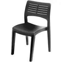 Dmora Outdoor-Stuhl Dantonin, Gartensitz, Stuhl für Esstisch, Outdoor-Sessel, 100 % Italy, 50 x 51 x 82 cm, Anthrazit