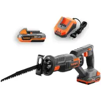 FUXTEC 20V Akku Säbelsäge FX-E1SS20 SET mit 1 x Akku 2Ah, 1 x Ladegerät 2,4A