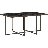 vidaXL 7-tlg. Garten-Essgruppe mit Kissen Braun Poly Rattan