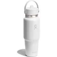Hydroflask - Wide Flex Straw Travel Bottle - Trinkflasche Gr 946 ml weiß/grau