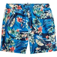 Superdry für Herren. M3010232A Recycelter Hawaii-Schwimmanzug blau (L), Strandbekleidung, Recyceltes Polyester, Nachhaltig