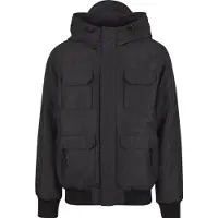 Brandit moderne Herren Jacke Reißverschluss Kapuze Schwarz