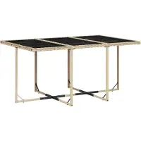 vidaXL 11-tlg. Garten-Essgruppe mit Kissen Beige Poly Rattan