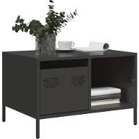 vidaXL Couchtisch Schwarz 68,5x50x43,5 cm Kaltgewalzter Stahl