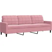 vidaXL 2-tlg. Sofagarnitur mit Kissen Rosa Samt