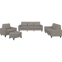 vidaXL 4-tlg. Sofagarnitur Taupe Stoff