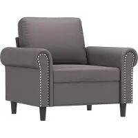 vidaXL Sessel Grau 60 cm Kunstleder