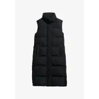 Superdry für Damen. W5011803A Langleinen-Steppweste schwarz (L), Lässig, Recyceltes Polyester, Nachhaltig