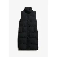 Superdry für Damen. W5011803A Langleinen-Steppweste schwarz (S), Lässig, Recyceltes Polyester, Nachhaltig