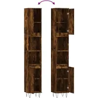 vidaXL Badschrank Räuchereiche 30x30x190 cm Holzwerkstoff