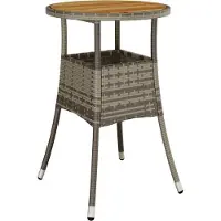 vidaXL 5-tlg. Garten-Essgruppe mit Kissen Grau Poly Rattan Akazie