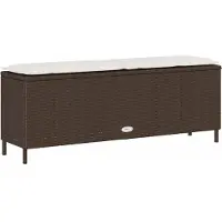 vidaXL Gartenbank mit Kissen Braun 110x30x40,5 cm Poly Rattan