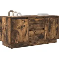 vidaXL TV-Schrank mit LED-Leuchten Räuchereiche 100x41x50 cm