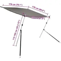 vidaXL T-Top-Beschattungsverlängerung Anthrazit 170x208x(115-183) cm