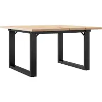 vidaXL Couchtisch O-Gestell 60x60x40cm Massivholz Kiefer und Stahl
