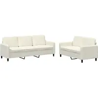 vidaXL 2-tlg. Sofagarnitur Creme Samt