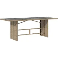 vidaXL Garten Essgruppe 9 stk. Beige Poly-Rattan