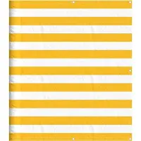 vidaXL Balkon-Sichtschutz Gelb und Weiß Gestreift 120x800 cm