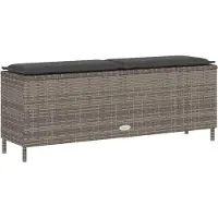 vidaXL Gartenbank mit Kissen Grau 110x30x40,5 cm Poly Rattan
