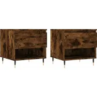 vidaXL Couchtische 2 Stk. Räuchereiche 50x46x50 cm Holzwerkstoff