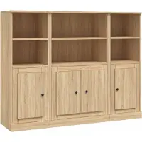 vidaXL Highboards 3 Stk. Sonoma-Eiche Holzwerkstoff