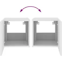 vidaXL TV-Wandschränke mit LED-Leuchten 2 Stk. Weiß 30,5x35x30 cm
