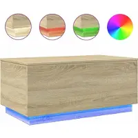 vidaXL Couchtisch mit LED-Leuchten Sonoma-Eiche 90x50x40 cm