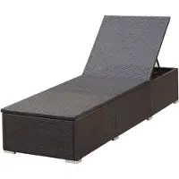vidaXL Sonnenliege mit Auflage Poly Rattan Braun