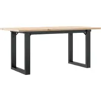 vidaXL Couchtisch O-Gestell 90x40x45cm Massivholz Kiefer und Stahl