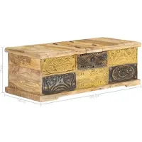 vidaXL Couchtisch 100x50x35 cm Massivholz Mango