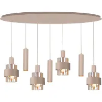 Highlight Esstisch-Pendellampe Marrone 7L – oval – Sand