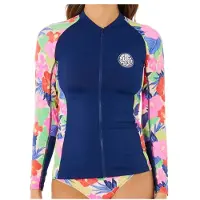 Rip Curl Party Wave Upf Langarm-rash Guard Mit Durchgehendem Reißverschluss