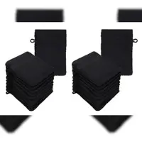 Betz 20 Stück Waschhandschuhe Waschlappen PREMIUM Größe 16x21 cm 100% Baumwolle Farbe schwarz
