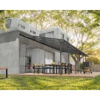 Palram - Canopia Terrassenüberdachung Feria Anthrazit 387x1035x305 cm