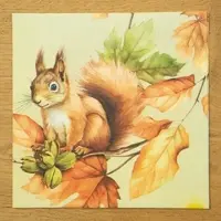 Mank Airlaid Serviette Skippy, 40 x 40 cm, 50 Stück - - Herbst Eichhörnchen