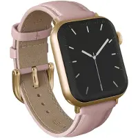 Burga Armband aus echtem Leder - Apple Watch | 44/45/46/49 mm / Universelle 20 mm Anschluss - Pillow Talk / Gold
