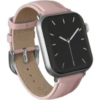 Burga Armband aus echtem Leder - Apple Watch | 44/45/46/49 mm / Universelle 20 mm Anschluss - Pillow Talk / Silver